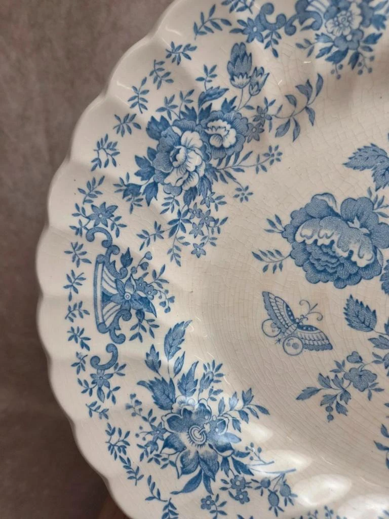 Vintage Myott Meakin oval serving platter – Blue floral and bird decor – 38 cm – photo 5